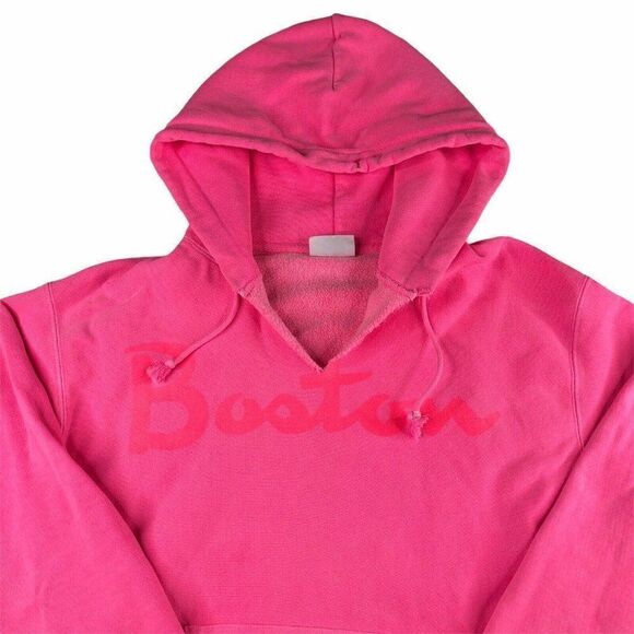 Champion Reverse Weave Hot Pink Boston Logo Sweatshirt Hoodie - Picture 2 of 8